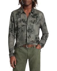 John Varvatos - Camellia Tie Dye Slub Knit Linen Button-up Shirt - Lyst