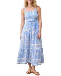 Marine Layer - Selene Mosaic Print Smocked Tiered Maxi Sundress - Lyst