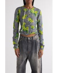 Acne Studios - Kahoo Print Overwashed Mohair Blend Cardigan - Lyst