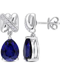 Julianna B - Gemstone & Diamond Pear Drop Earrings 14K - Lyst