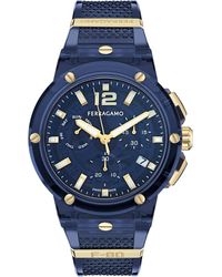 Ferragamo - F-80 Translucent Chronograph Recycled Polyurthane Strap Watch, 44Mm - Lyst