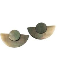 LIKHÂ - 3-In-1 Mother-Of-Pearl Geometric Stud Earrings Set - Lyst