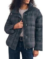 Next - Check Puffer Jacket - Lyst