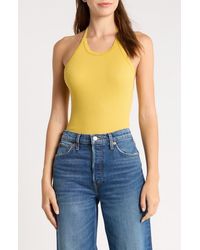 RE/DONE - Sylvie Ribbed Halter Tank - Lyst