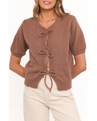 Petal & Pup - Koskie Tie Front Knit Top - Lyst