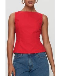 Princess Polly - Lilitina Open Back Cotton & Linen Tank - Lyst
