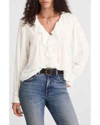 Madewell - Ruffled Pintuck Long Sleeve Top - Lyst