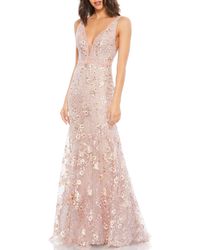 Mac Duggal - Floral Sequin & Embroidered Tulle Trumpet Gown - Lyst