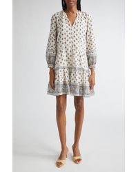 Veronica Beard - Belissa Puff Sleeve Cotton Blend Dress - Lyst