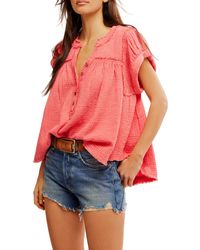 Free People - Horizons Double Cloth Top - Lyst