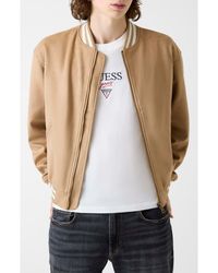 Guess - Faux Suede Bomber Jacket - Lyst