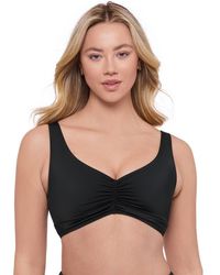 S3 Apparel - Supportive And Sculpting Banded Cinch Front Bikini Swimsuit Top - Lyst