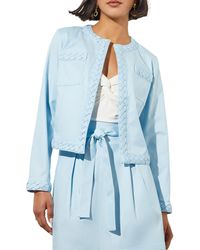 Ming Wang - Braided Trim Open Front Jacket - Lyst