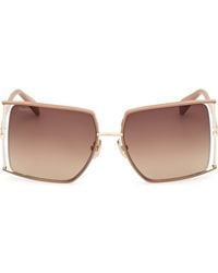 Max Mara - 68Mm Gradient Oversize Rectangular Sunglasses - Lyst