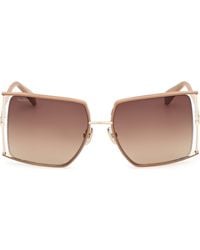 Max Mara - 68Mm Gradient Oversize Rectangular Sunglasses - Lyst
