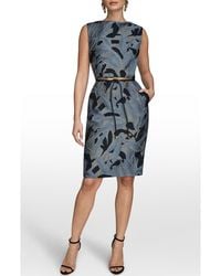 Donna Karan - Metallic Jacquard Sleeveless Sheath Dress - Lyst