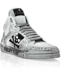 Philipp Plein - Nappa Leather Hi-Top Sneakers Studs Retrokickz Tm - Lyst