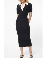 French Connection - Collar Rib Midi Dress - Lyst