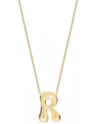 Jane Basch - Puffed Initial Pendant Necklace - Lyst