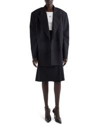 Givenchy - Double Breasted Oversize Wool & Mohair Blazer - Lyst