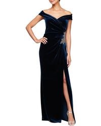 Alex Evenings - Off The Shoulder Velvet Fit & Flare Gown - Lyst