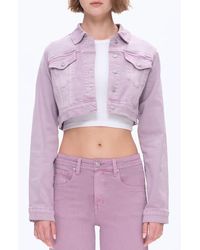 Bayeas - Flora Crop Denim Jacket - Lyst