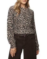 Splendid - Delaney Leopard Print Crewneck Sweater - Lyst
