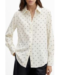 Mango - Regular Fit Flowy Button-up Shirt - Lyst