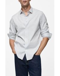 Mango - Slim Fit Stripe Button-Up Shirt - Lyst