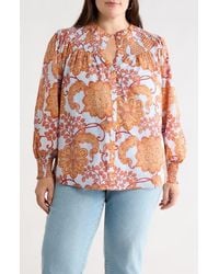 Sugarlips - Siany Floral Debory Smocked Detail Button-Up Shirt - Lyst
