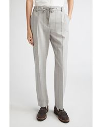 Eleventy - Stripe Stretch Wool Flannel Narrow Leg Pants - Lyst