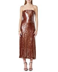 Endless Rose - Sequin Strapless Midi Dress - Lyst