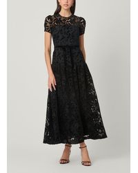 Shoshanna - Midnight Farah Velvet Lace Dress - Lyst