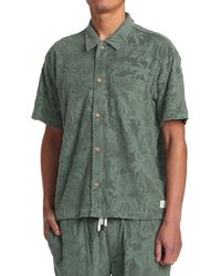RVCA - Palms Down Regular Fit Jacquard Short Sleeve Button-up Shirt - Lyst