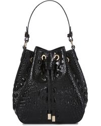 Brahmin - Melinda Croc Embossed Leather Bucket Bag - Lyst