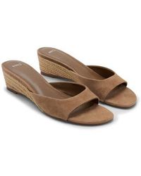 Mango - Espadrille Wedge Slide Sandal - Lyst