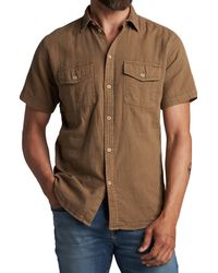 Rowan - Leeds Cotton Gauze Short Sleeve Button-up Shirt - Lyst