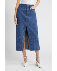 Rag & Bone - Clara Vented Denim Maxi Skirt - Lyst