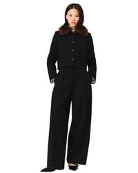 Maje - Short Jacket With Removable Collar - Lyst