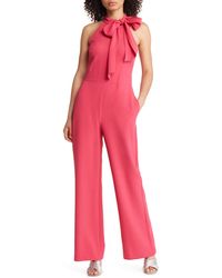 Vince Camuto - Bow Neck Stretch Crepe Jumpsuit - Lyst