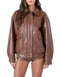 Grey Lab - Oversize Faux Leather Jacket - Lyst