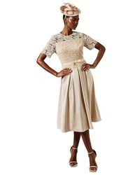 Coast - Lace And Crepe Full Skirted Midi Dress - Lyst