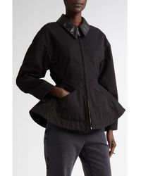 McQueen - Exaggerated Cotton Canvas Peplum Jacket - Lyst