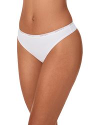 DKNY - Table Top Stretch Cotton Blend Thong - Lyst
