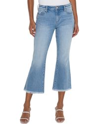 Liverpool Los Angeles - Hannah Frayed Crop Flare Jeans - Lyst