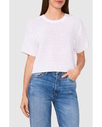 Halogen® - Open Stitch Crewneck Sweater - Lyst