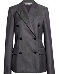 Balenciaga - Double Breasted Wool Twill Jacket - Lyst