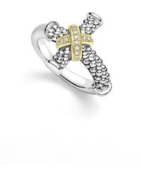 Lagos - Anthem 2-Tone Diamond Cross Necklace - Lyst