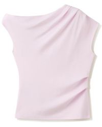 Mango - Ruched One-Shoulder Top - Lyst
