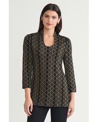 Ming Wang - Art Deco Lurex Soft Knit Tunic - Lyst